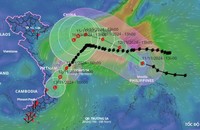 Dự báo vị trí, hướng di chuyển của 2 cơn bão. Ảnh: VNDMS