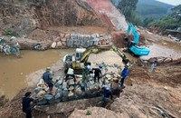 Một góc công trường dự án Nhà máy thủy điện Cam Ly. (Ảnh: Mai Long)