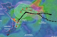 Cơn bão số 7 đã suy yếu thành vùng áp thấp. Cơn bão số 8 đã đi vào biển Đông. Ảnh: VNDMS