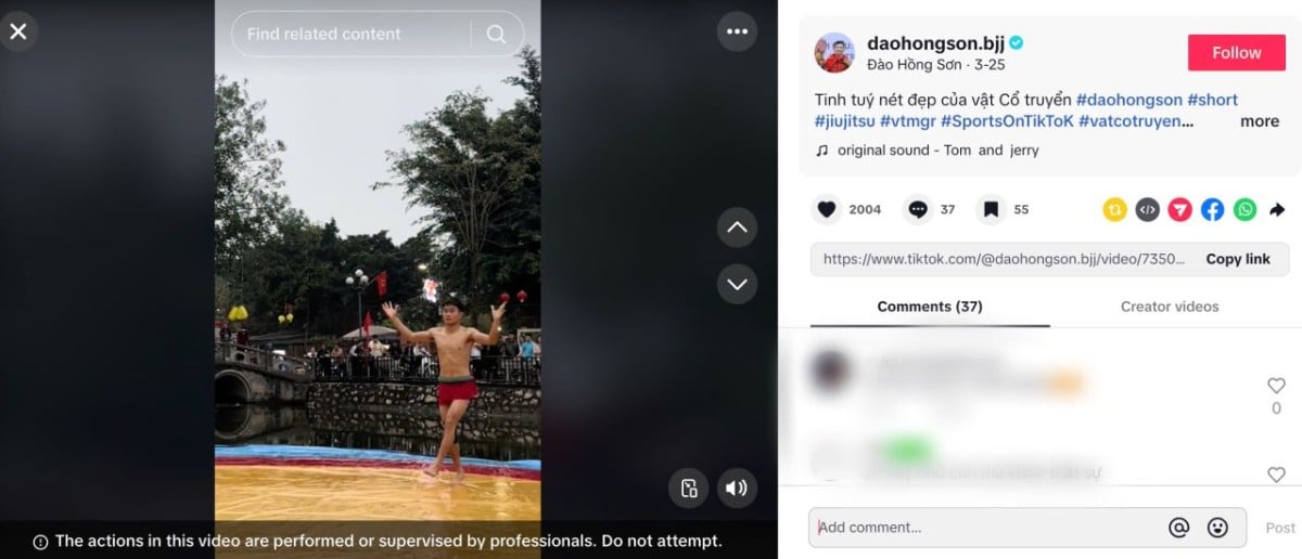 Đào Hồng Sơn chính là người đã làm sống lại vẻ đẹp của môn võ thuật trên TikTok.