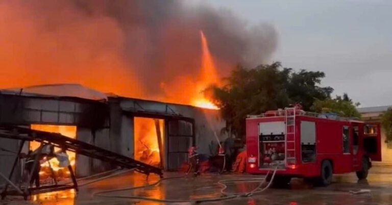 Cháy lớn tại xưởng sản xuất bột cá ở Quảng Bình