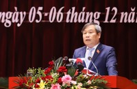 Ông Vũ Đại Thắng - Ủy viên BCH Trung ương Đảng, Bí thư Tỉnh ủy Quảng Ninh phát biểu tại kỳ họp HĐND tỉnh khóa XIV.