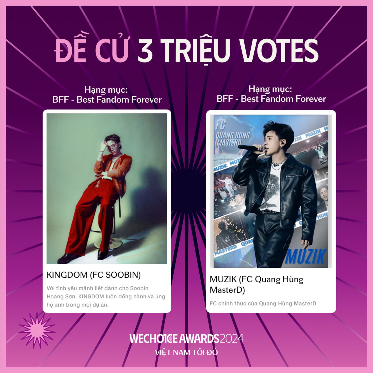 Sau “cơn mưa” giải thưởng của SOOBIN, netizen nhớ về cuộc cạnh tranh voting huyền thoại của WeChoice: Nghệ sĩ Gen Z chiến thật!- Ảnh 8. Sau “cơn mưa” giải thưởng của SOOBIN, netizen nhớ về cuộc cạnh tranh voting huyền thoại của WeChoice: Nghệ sĩ Gen Z chiến thật!- Ảnh 8.