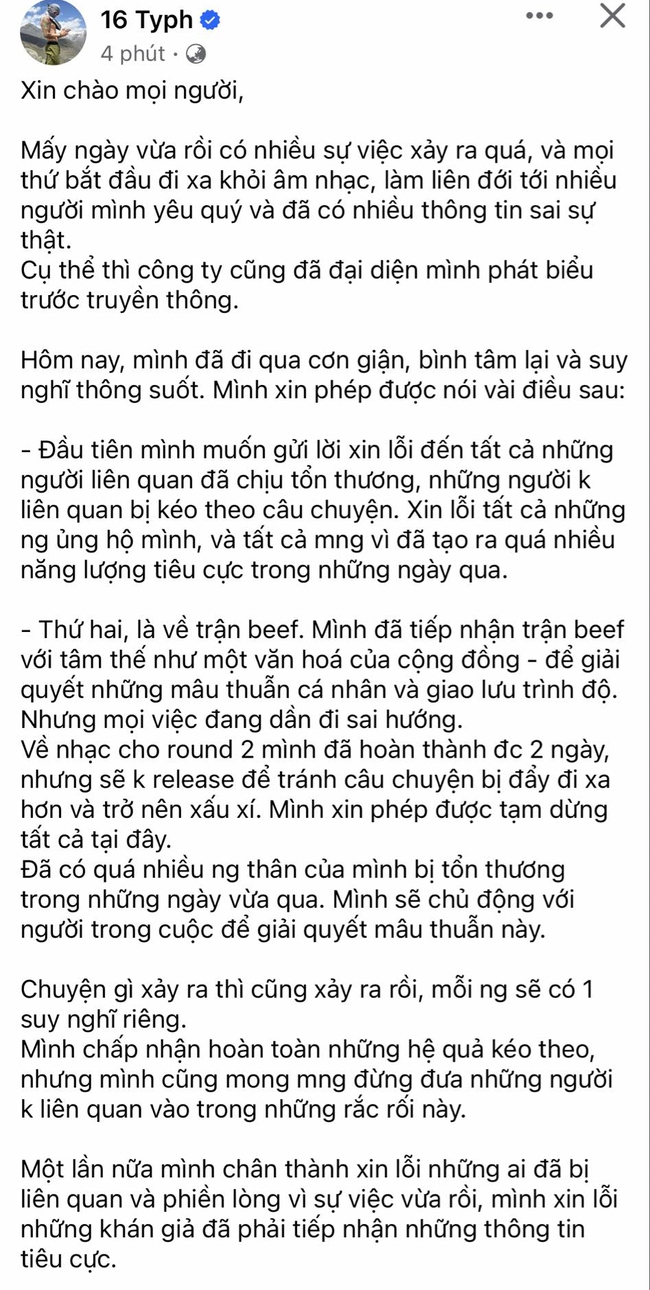 16 Typh 1 lần nữa lên tiếng về trận beef với Thành Draw, netizen mỉa mai “rapper sờ ta tút”- Ảnh 8.