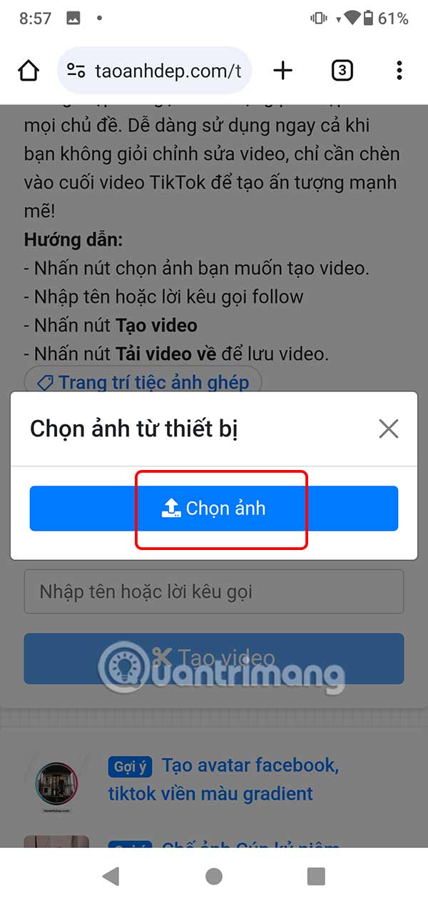 Tải ảnh làm video