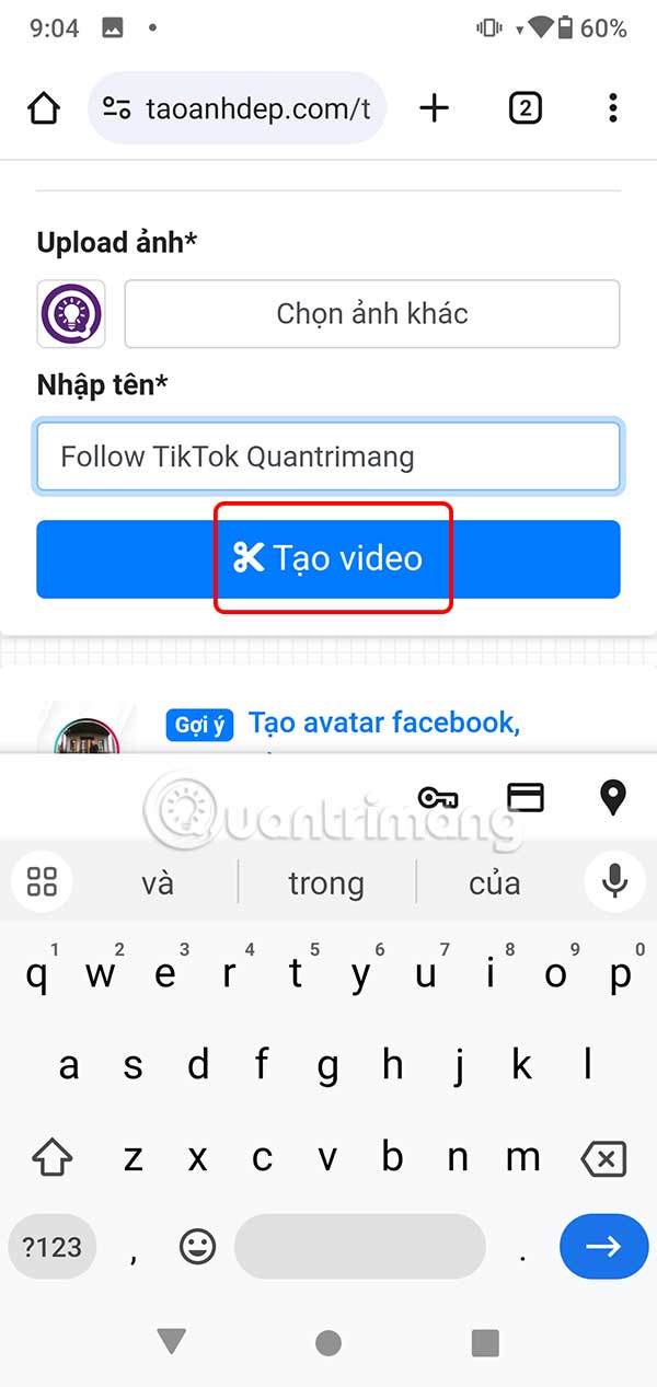 Nhập nội dung video outro