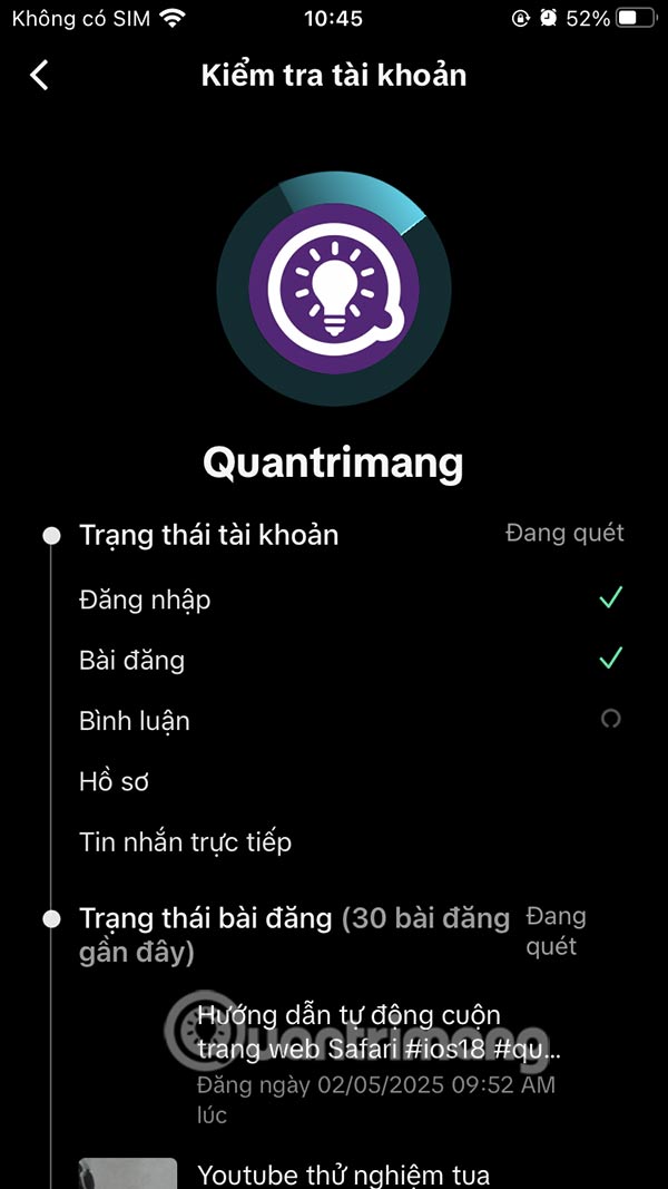 Công cụ kiểm tra tài khoản TikTok