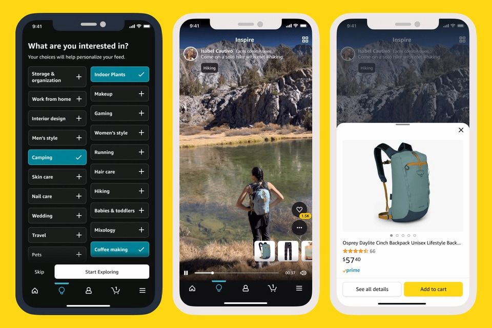  Amazon ra mắt tính năng mua sắm Inspire: Học hỏi từ TikTok và Instagram