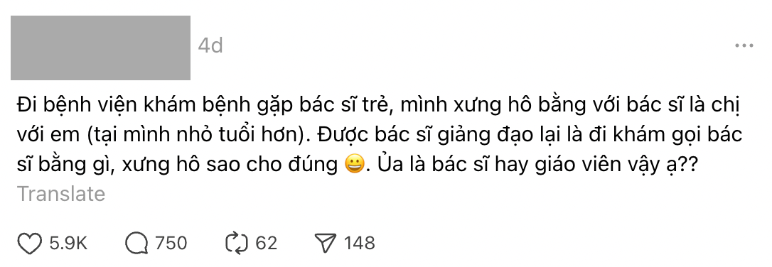 Éo le: Đi khám xưng 'chị - em' với bác sĩ, cô gái bị chấn chỉnh thẳng mặt, netizen cãi nhau kịch liệt Éo le: Đi khám xưng 'chị - em' với bác sĩ, cô gái bị chấn chỉnh thẳng mặt, netizen cãi nhau kịch liệt