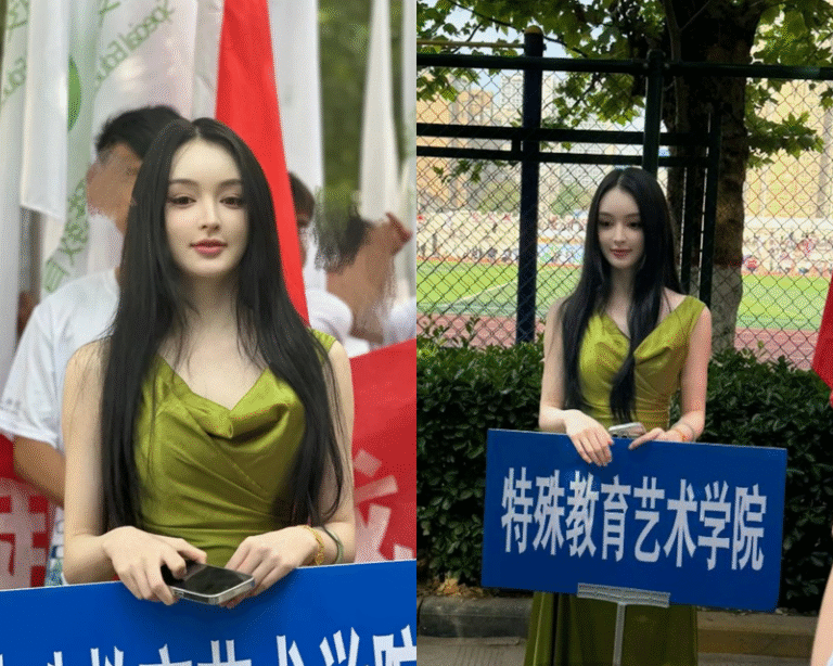 Hot girl cầm bảng sở hữu nhan sắc chuẩn AI làm netizen tò mò