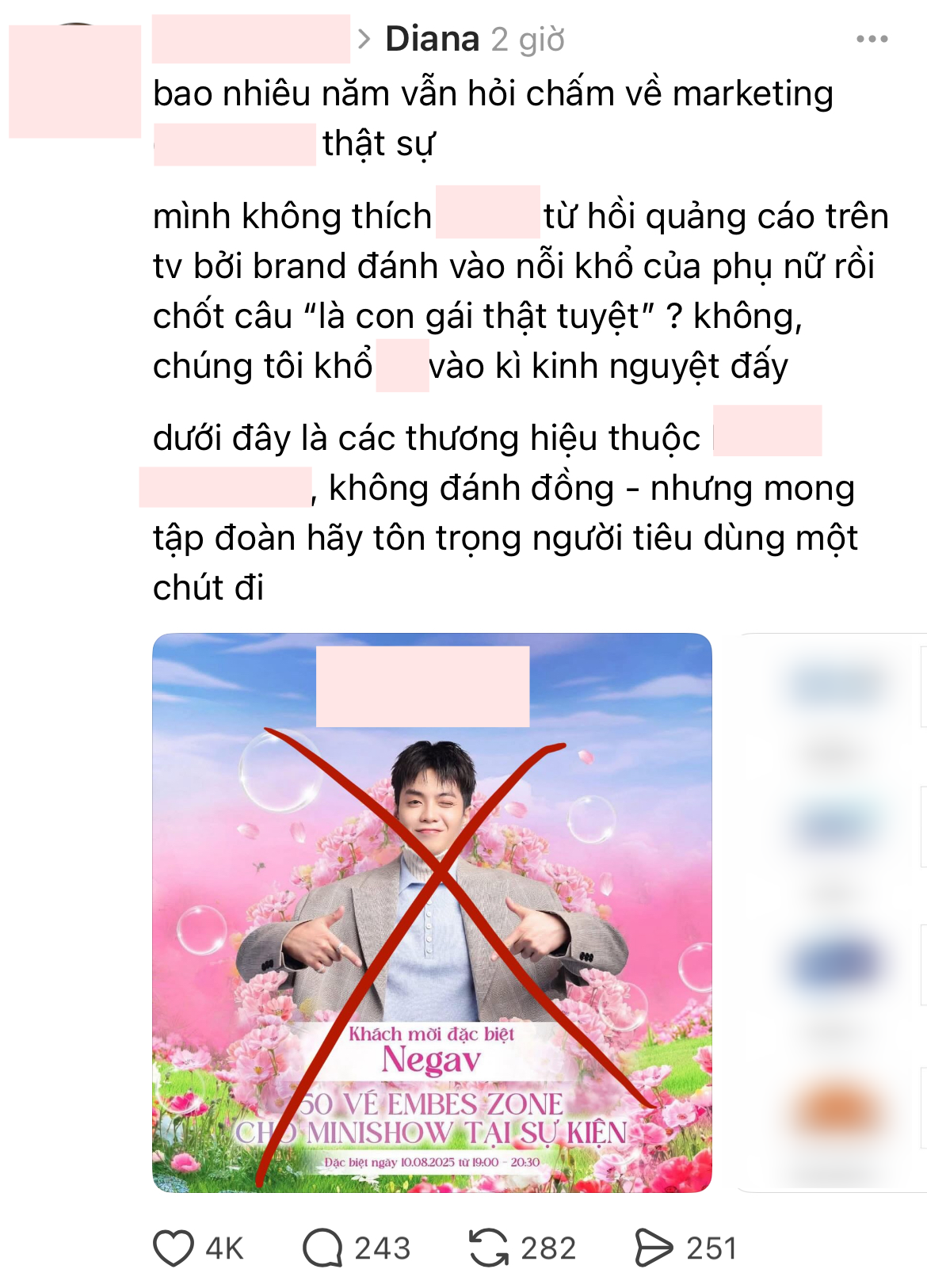 Bị netizen phản ứng vì mời Negav tham gia sự kiện, Diana xin lỗi!- Ảnh 3. Bị netizen phản ứng vì mời Negav tham gia sự kiện, Diana xin lỗi!- Ảnh 3.